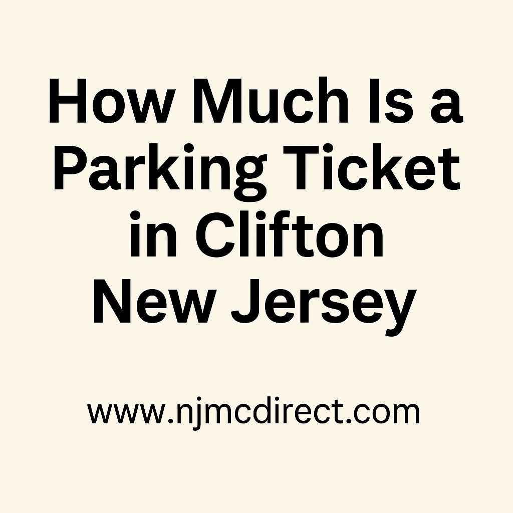 Parking ticket cost in Clifton NJ, www.nj-mcdirect.com
